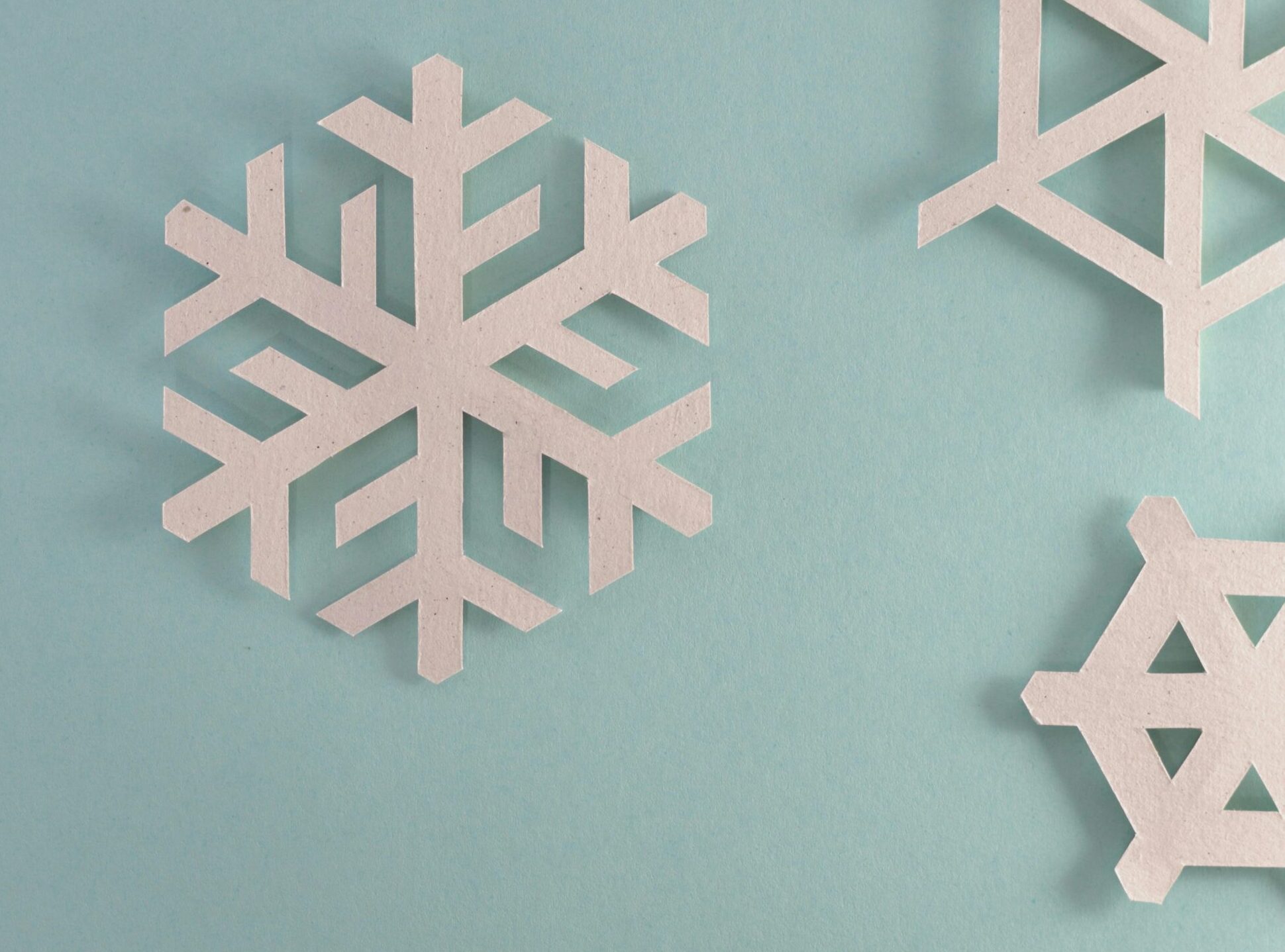 pretty snowflakes on a blue background