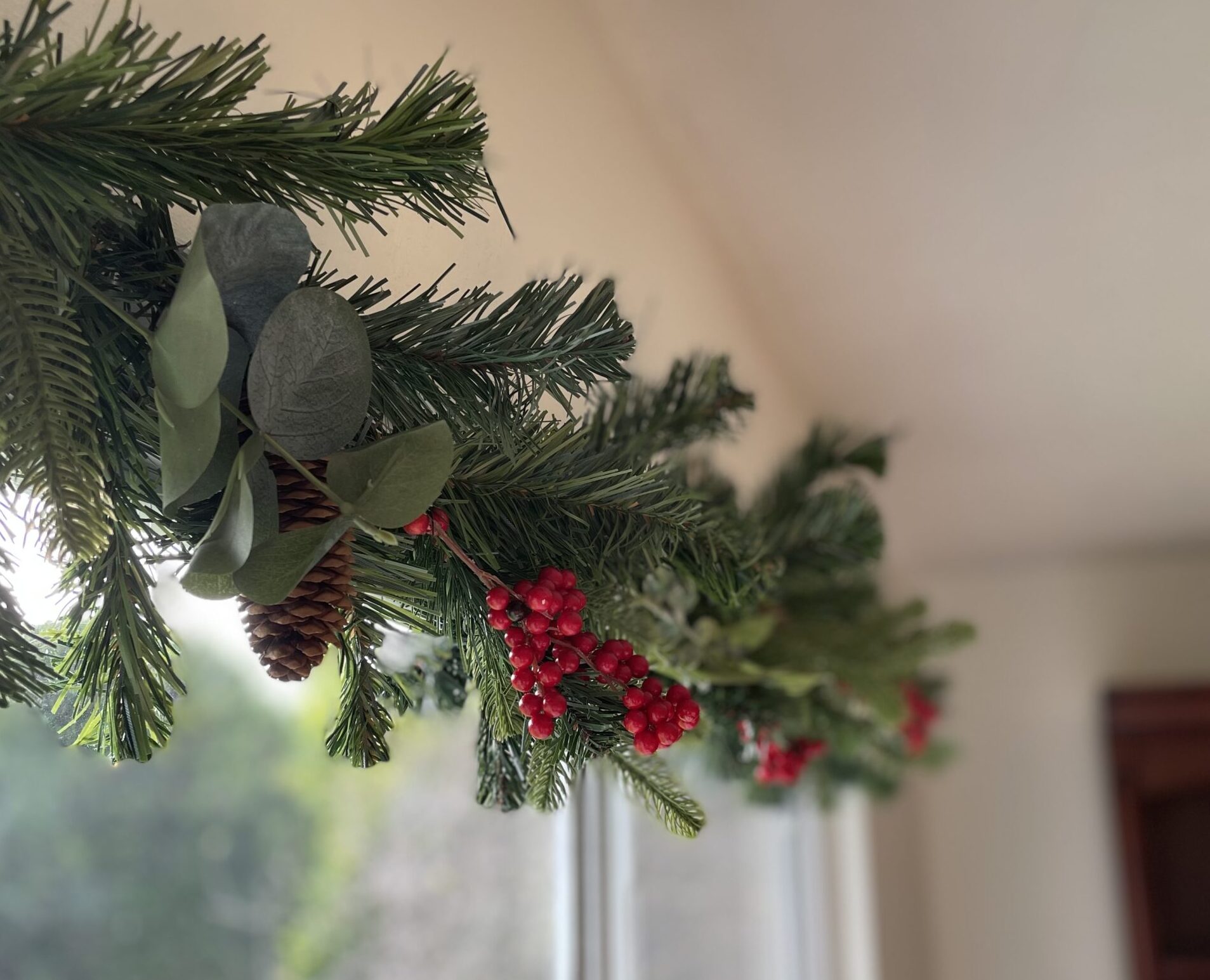 pine garland with berries