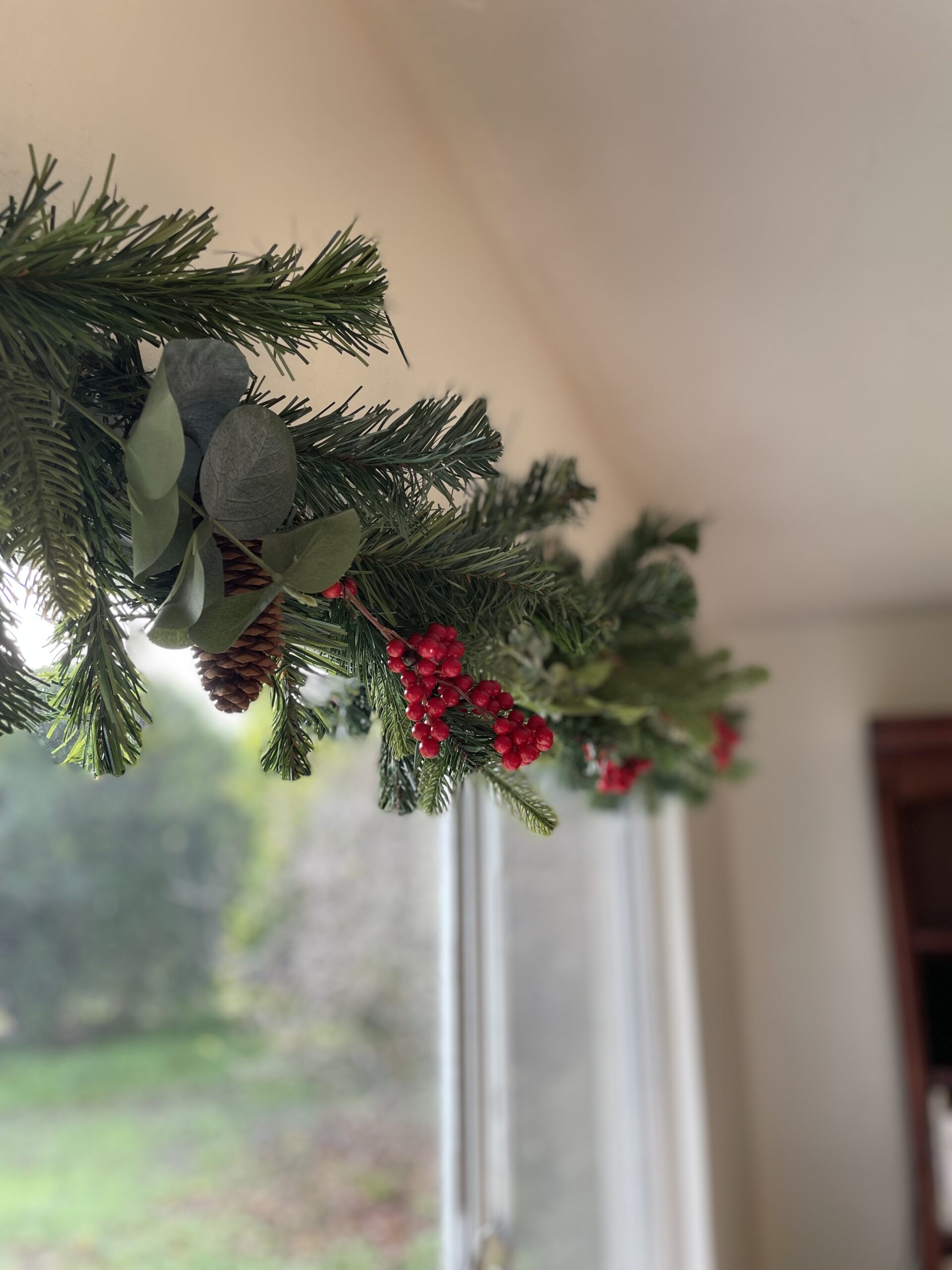 pine garland with berries